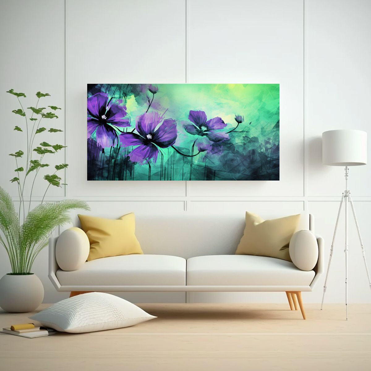 GENERICO - Pinturas Decorativas Estilo Neonoir Inspiradas En Estrellas  160x80cm