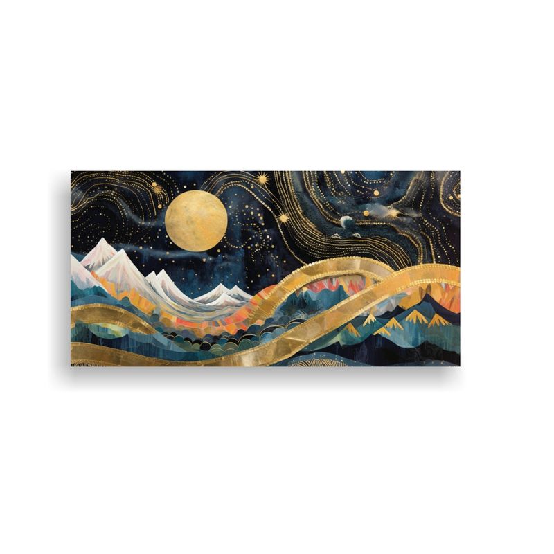 GENERICO - Cuadro De Tela Con Composición De Arte Callejero Y Luna Cer 160x80cm