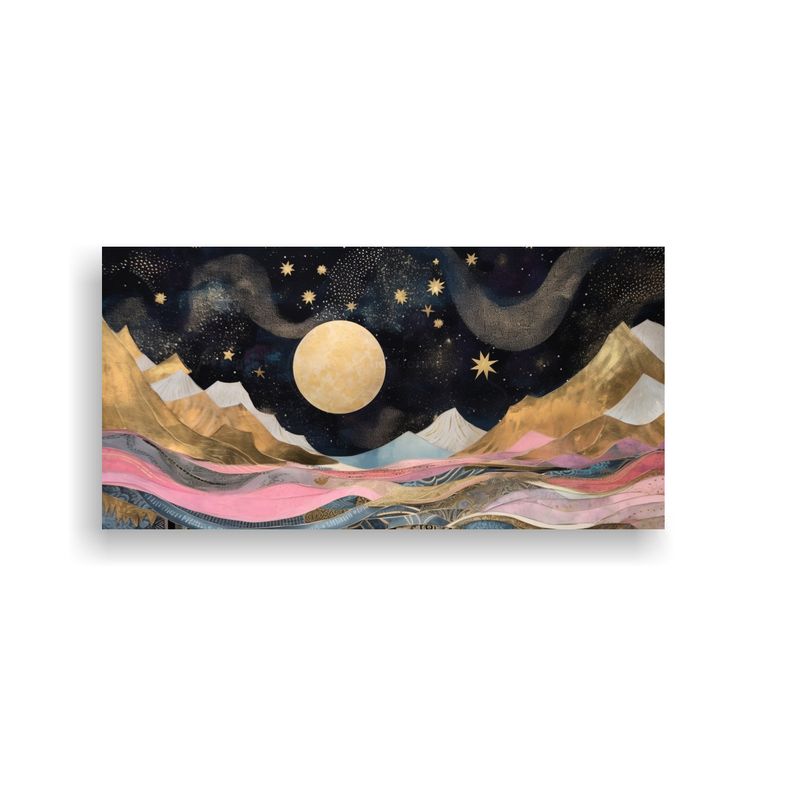 GENERICO - Cuadro De Tela Mágico Con Luna Y Montañas 160x80cm