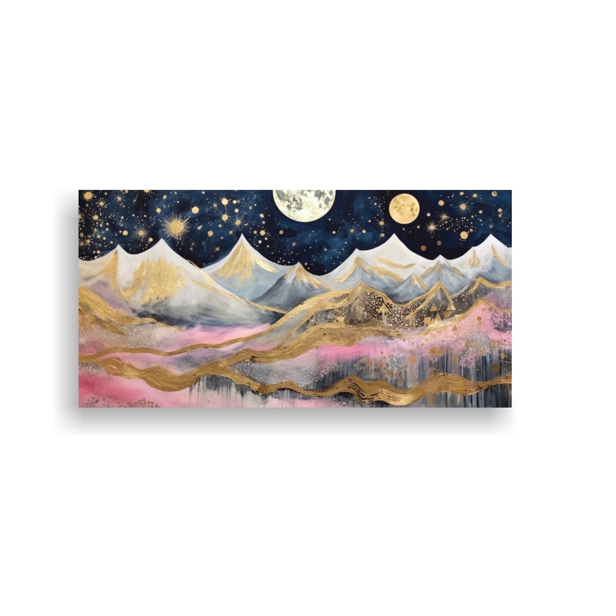 GENERICO - Cuadro Vertical De Modernidad Con Luna Cerca De Las Montaña 160x80cm