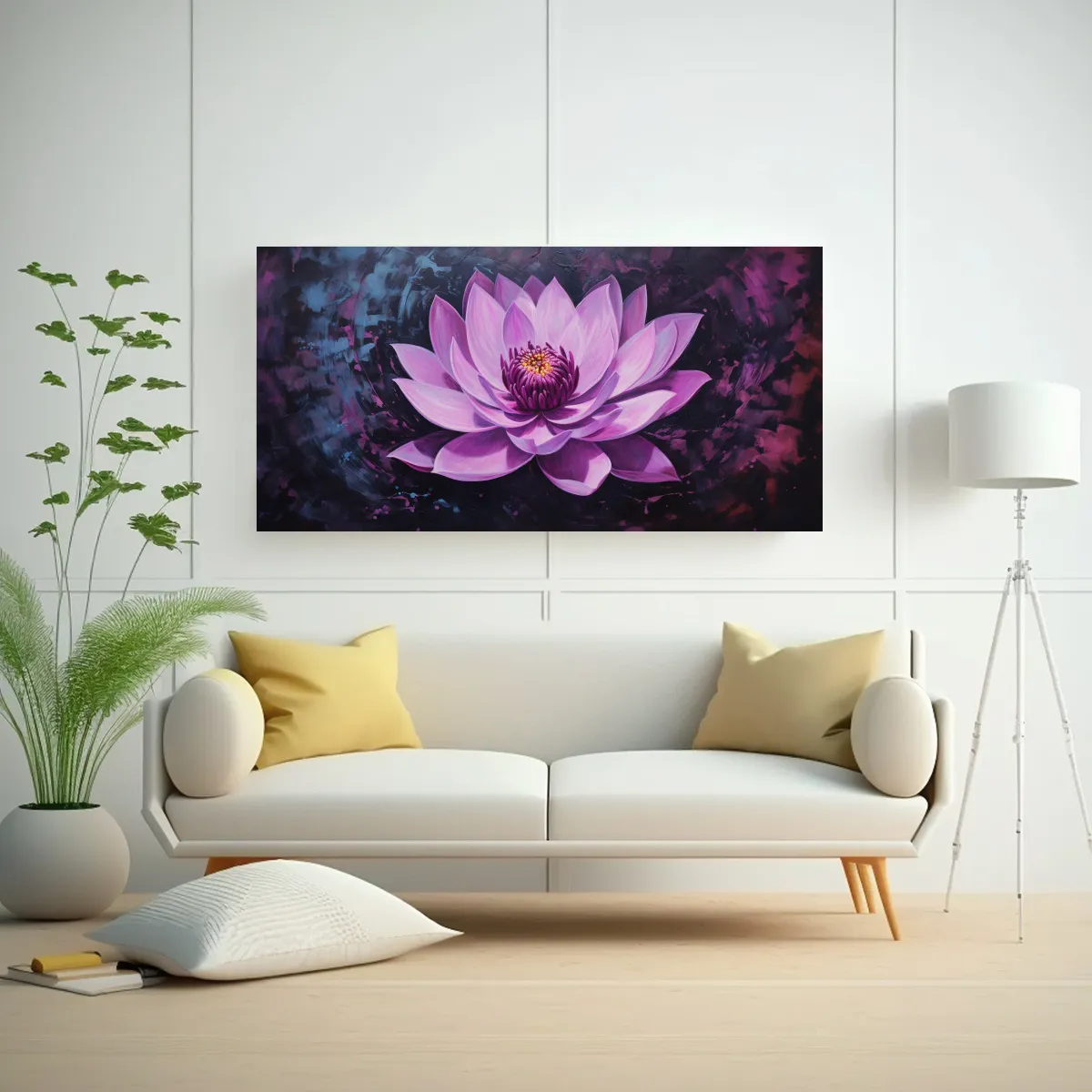 GENERICO - Pintura Sobre Lienzo De Loto Negro Mágico Con Estilo 160x80cm