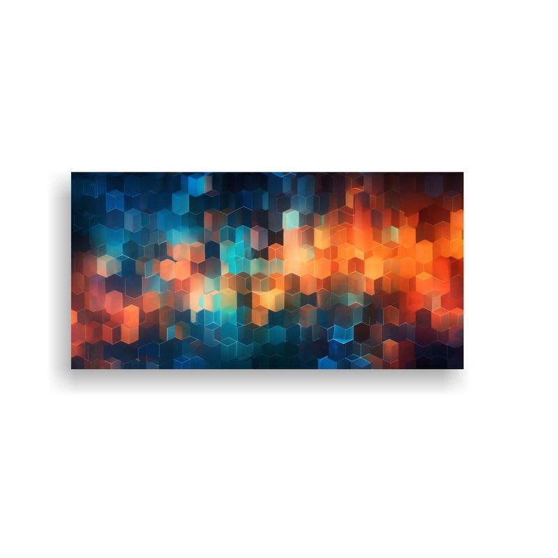 GENERICO - Lienzo De Tela Con Imagen Temática De Polígonos Digitales  160x80cm