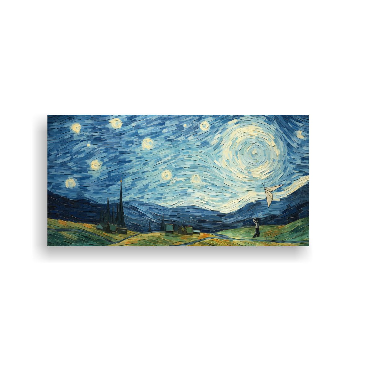 GENERICO - Cuadro Decorativo De Lienzo Espectacular Floral Noche Estrel 80x40cm