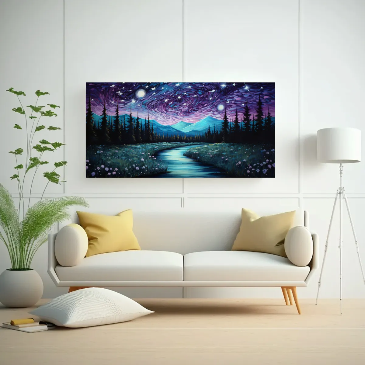 GENERICO - Cuadro Abstracto Con Finas Líneas En Colores Estrella De No 160x80cm