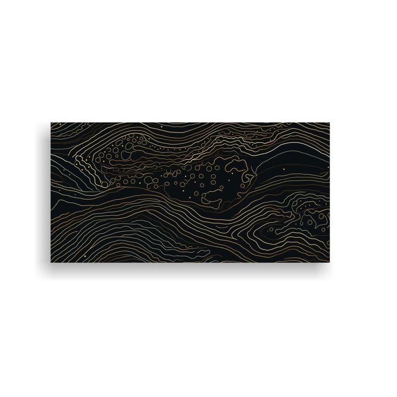 GENERICO - Cuadro Cuadro Poder Mapa Topográfico Con Líneas Doradas So 160x80cm