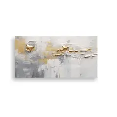 GENERICO - Pintura Al óleo Minimalista Monocromática Con Textura En L 140x70cm