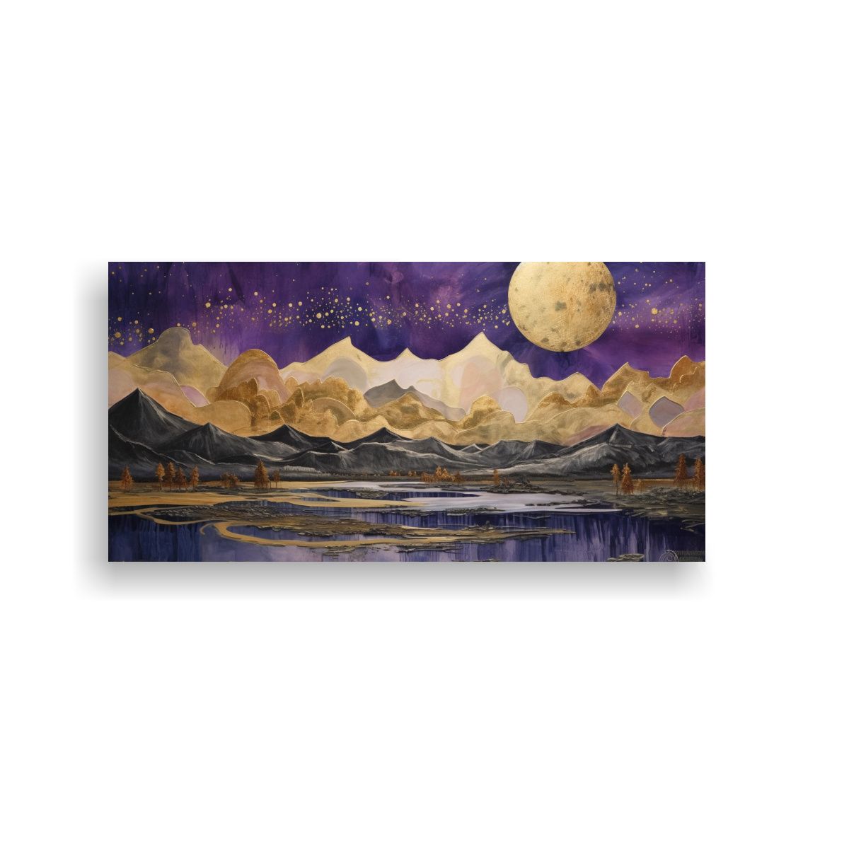 GENERICO - Pintura De Modernidad Con Una Luna Cerca De Las Montañas 160x80cm