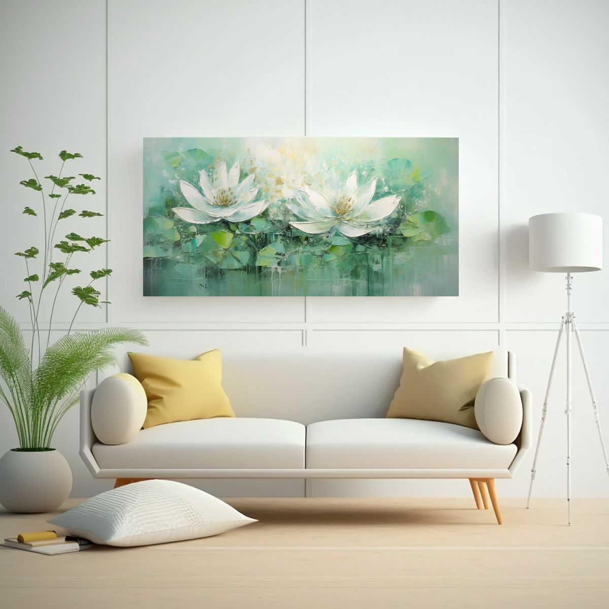 GENERICO - Arte De Pared Majestuosas De Alta Calidad: Pintura De Loto V 160x80cm.