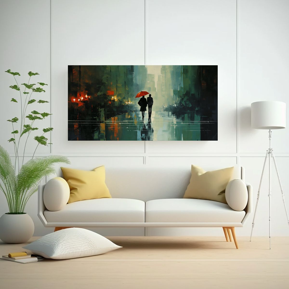 GENERICO - Arte Fotografía Comedor: Cuadro De Personas Caminando Bajo  160x80cm