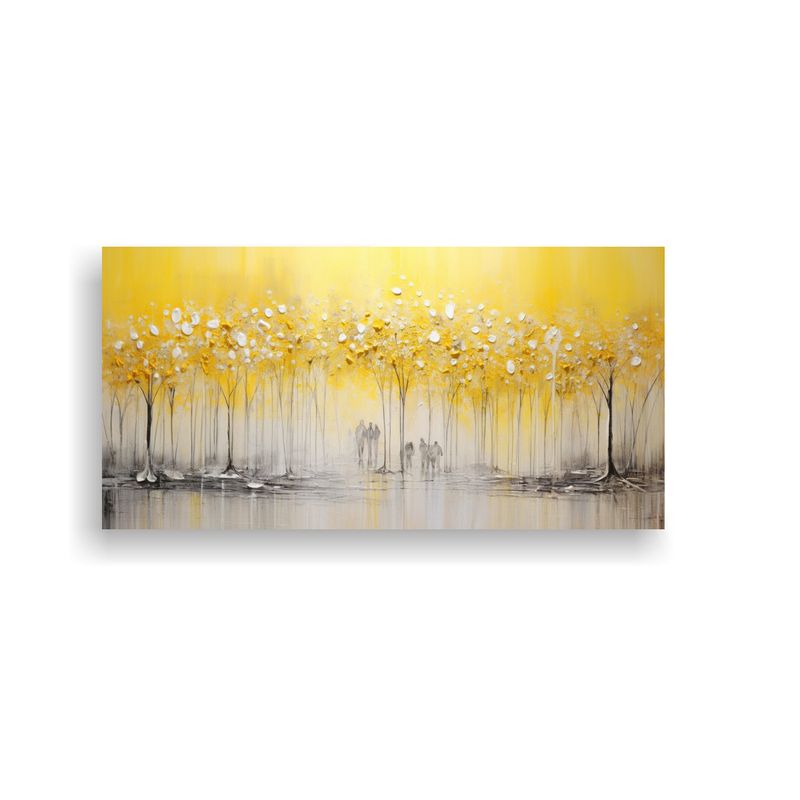 GENERICO - Pintura De Composición Vertical Juveniles En Amarillo Y Pla 160x80cm