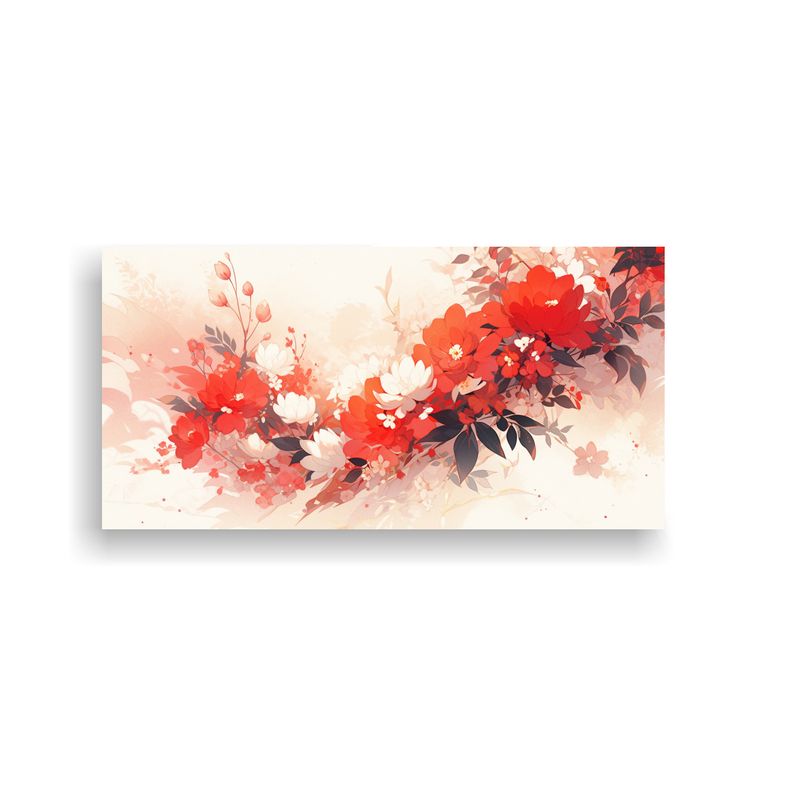 GENERICO - Cuadro Conceptual Resistente Con Colores Blanco Y Rojo: Ambi 160x80cm