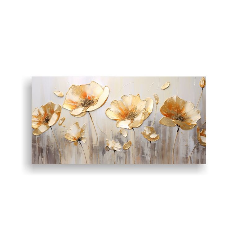 GENERICO - Cuadro Vanguardia Inspiración A Cuadro Dorado De AMAPOLAS E 160x80cm