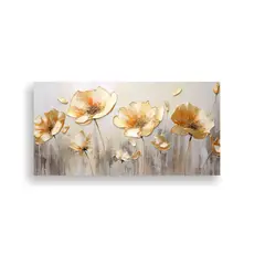 GENERICO - Cuadro Vanguardia Inspiración A Cuadro Dorado De AMAPOLAS E 160x80cm