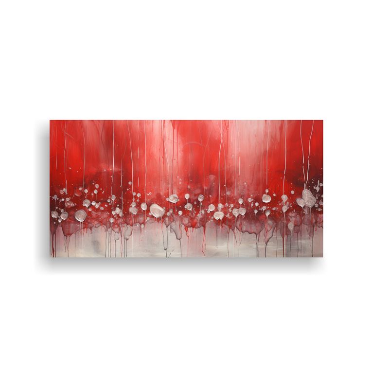 GENERICO - Pintura De Pared Vintage En Rojo Y Plata En Estilo Visual 160x80cm