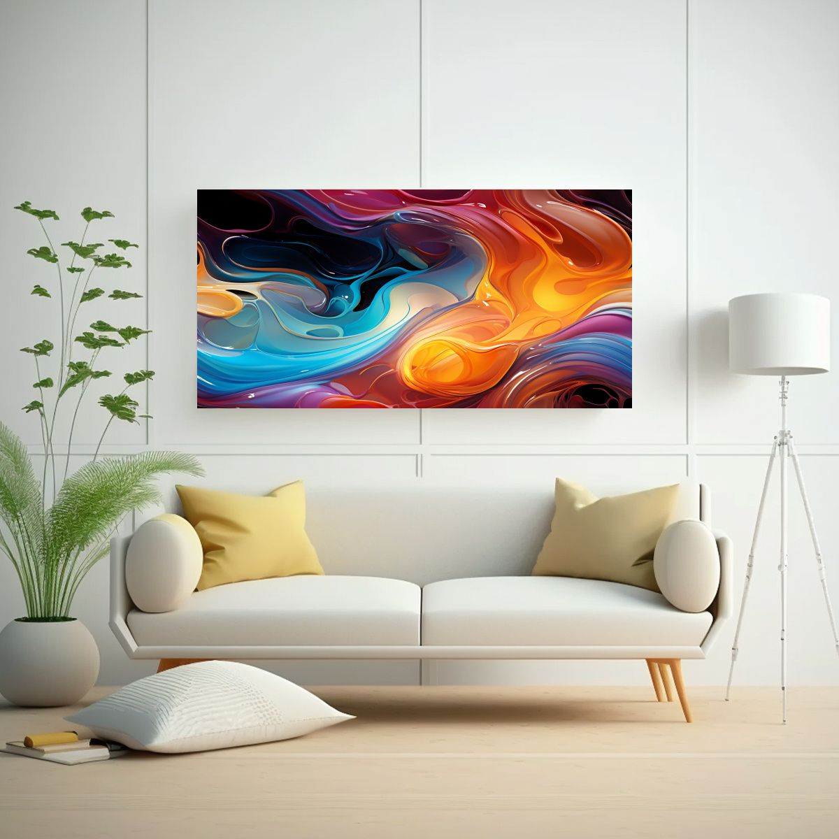 GENERICO - Pintura En Bastidor: Obra Maestra De Expresión Con Forma De 160x80cm