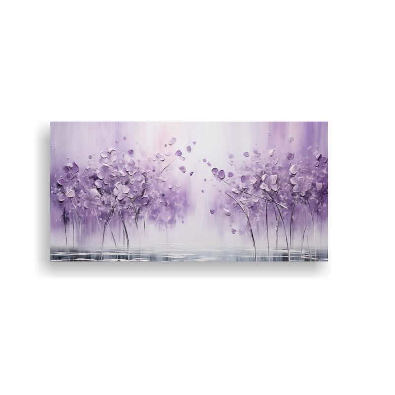 GENERICO - Pintura Decorativa De Líneas Finas En Morado Y Plateado 160x80cm