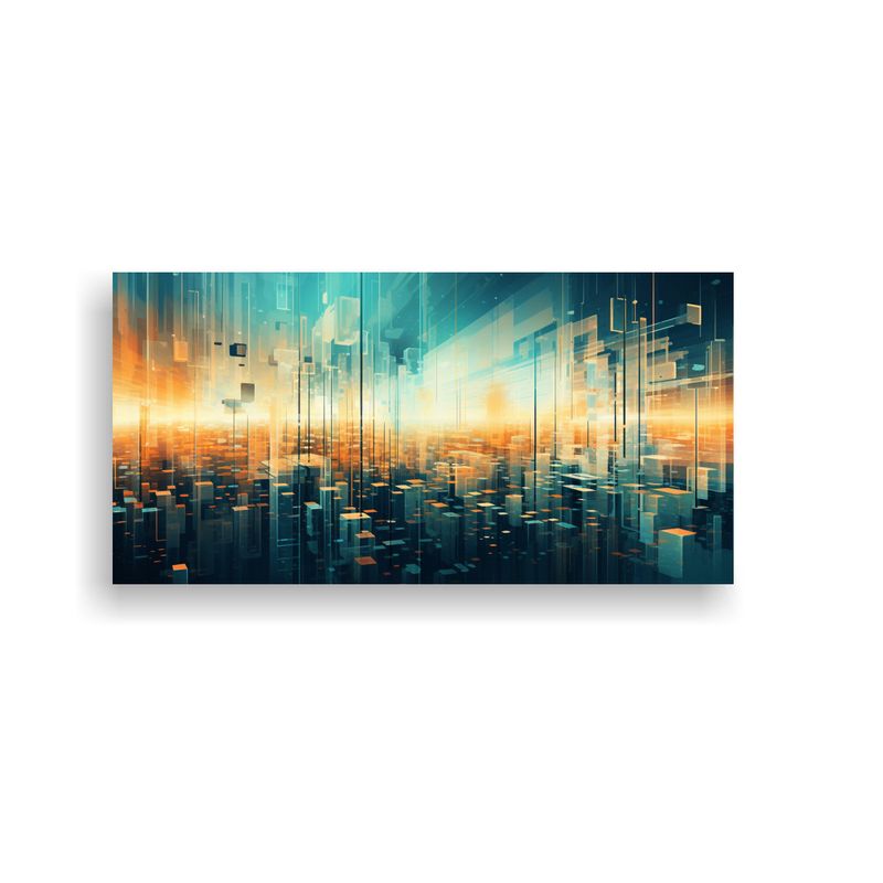 GENERICO - Cuadro Vertical Obra Maestra Estilo Abstracto Futurista En I 160x80cm