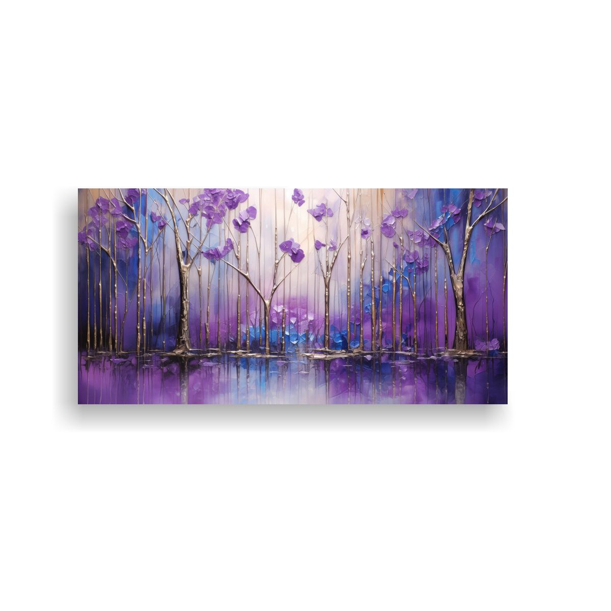 GENERICO - Pintura En Bastidor De Colores Florales En Estilo Púrpura Y 160x80cm