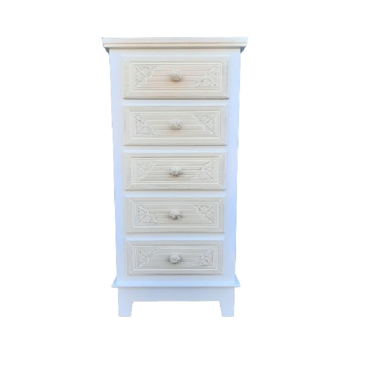 GENERICO - Cómoda cajonera 5 cajones tallados