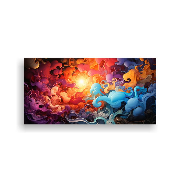 GENERICO - Tela En Bastidor Vintage Multicolor Arte Abstracto Con Explo 160x80cm