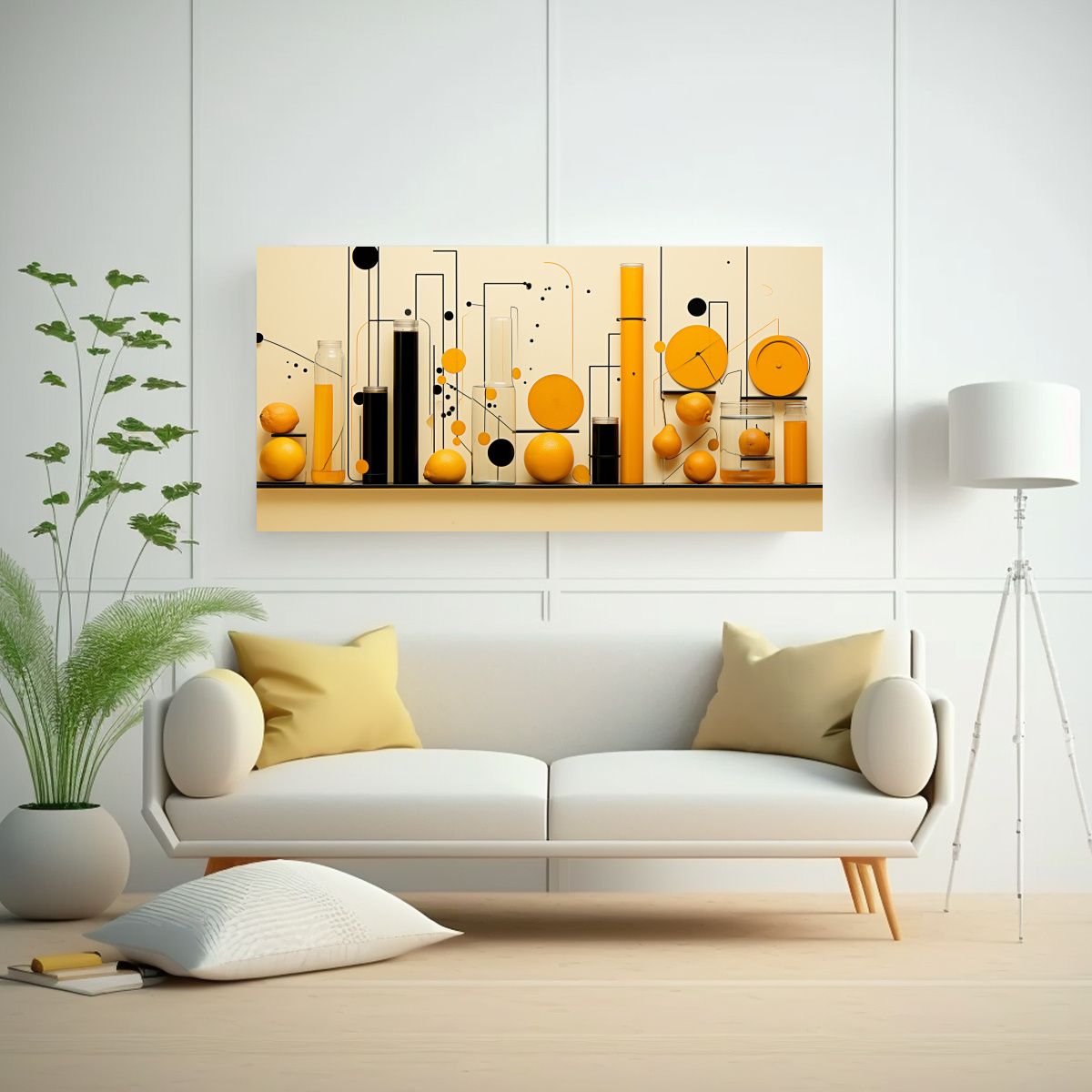 GENERICO - Lienzo Minimalista De Collage De Motivos De Fábrica De Jugo 160x80cm