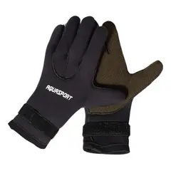 AQUASPORT - Guantes Neopreno Buceo surf 5mm Cálido Resitentes - Negro - M