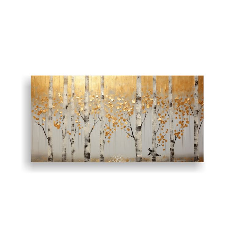GENERICO - Pintura Moderna En Lienzo Resistente En Colores Oro Y Plata  160x80cm
