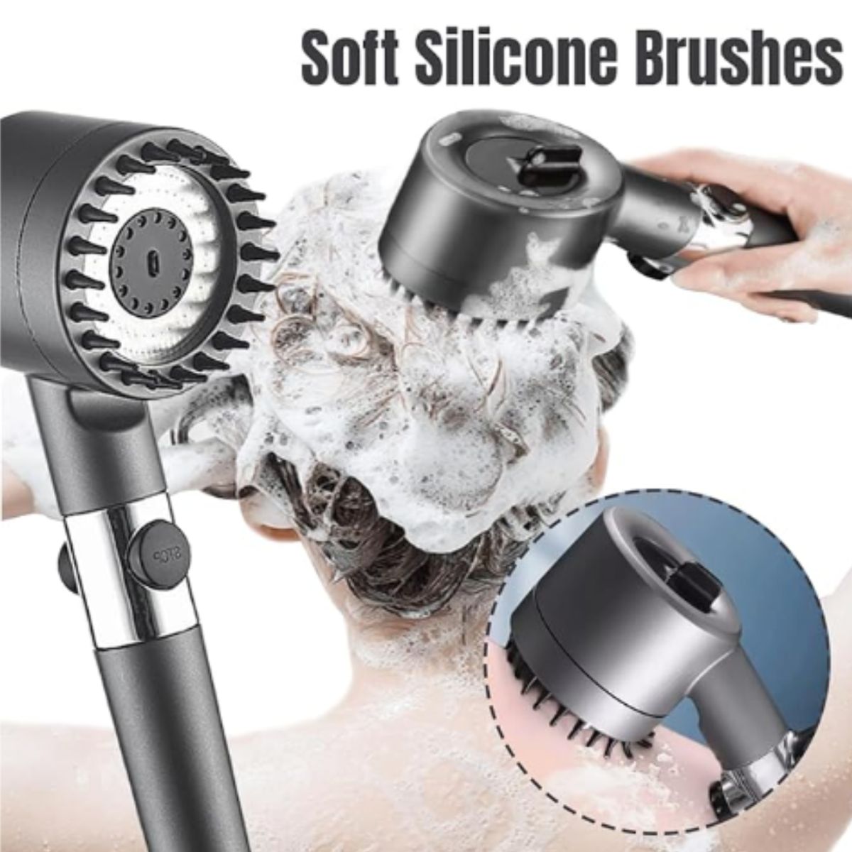 GENERICO - Gris Oscuro Cabezal Para Ducha Telefono Mango Filtrador