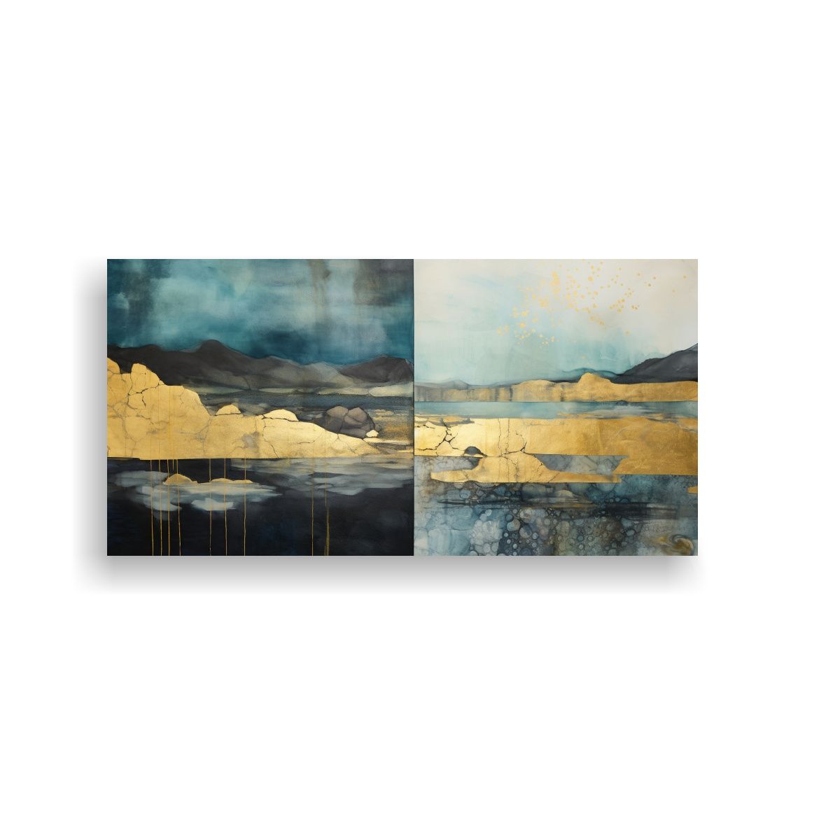 GENERICO - Pintura Bastidor Colores Salón Con Acuarela Negro, Verde Az 160x80cm