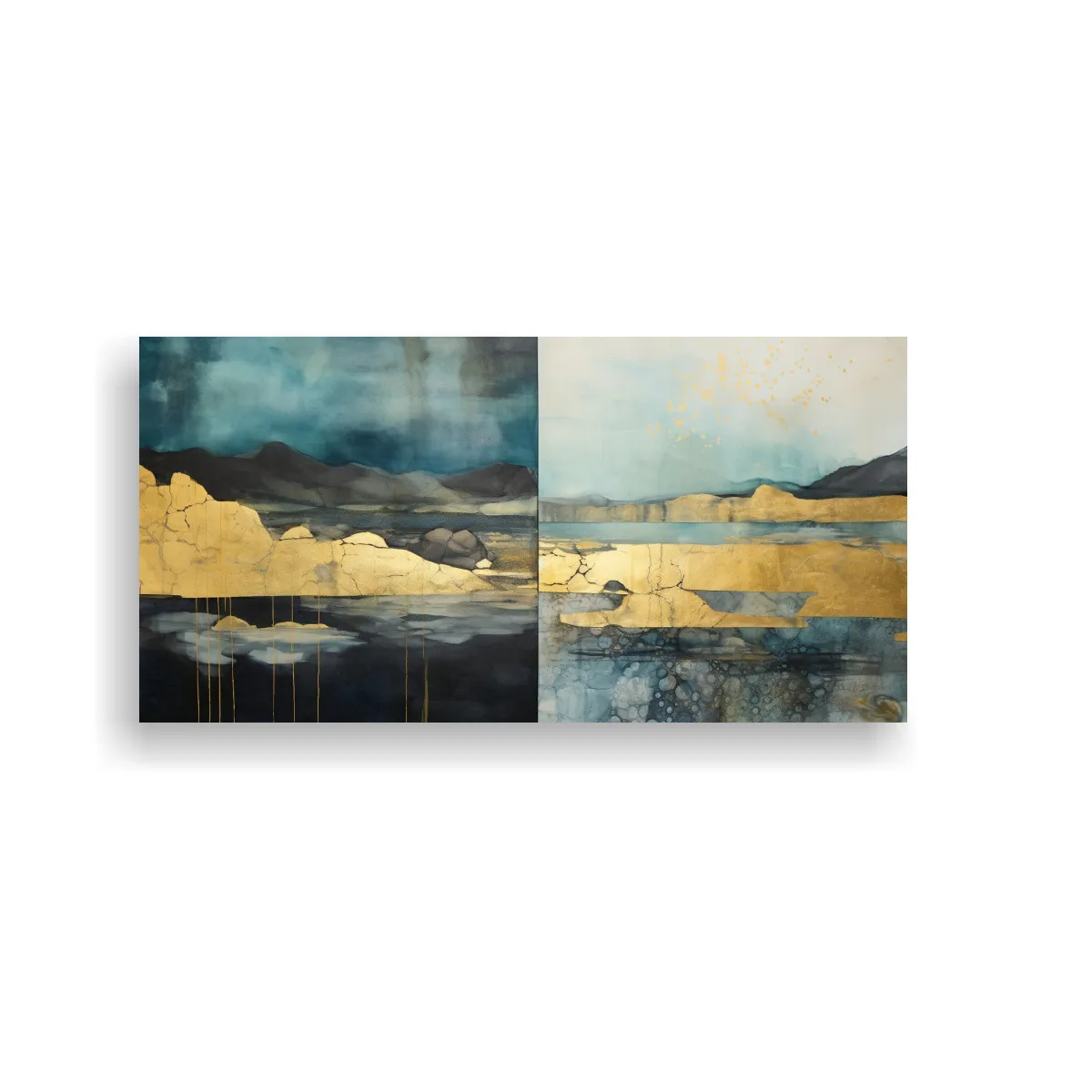 GENERICO - Pintura Bastidor Colores Salón Con Acuarela Negro, Verde Az 160x80cm