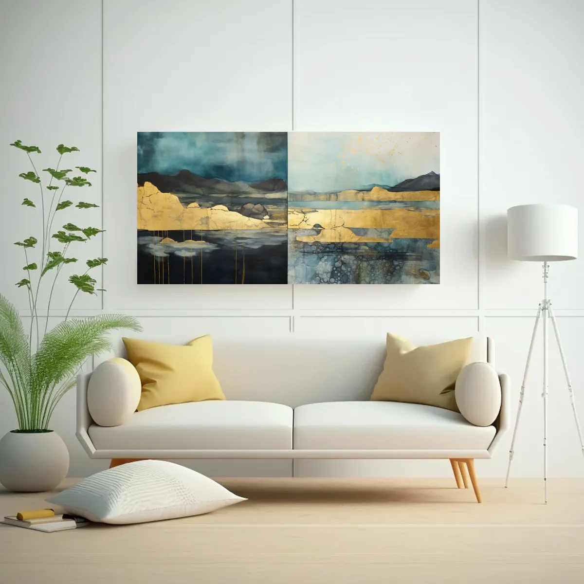 GENERICO - Pintura Bastidor Colores Salón Con Acuarela Negro, Verde Az 160x80cm