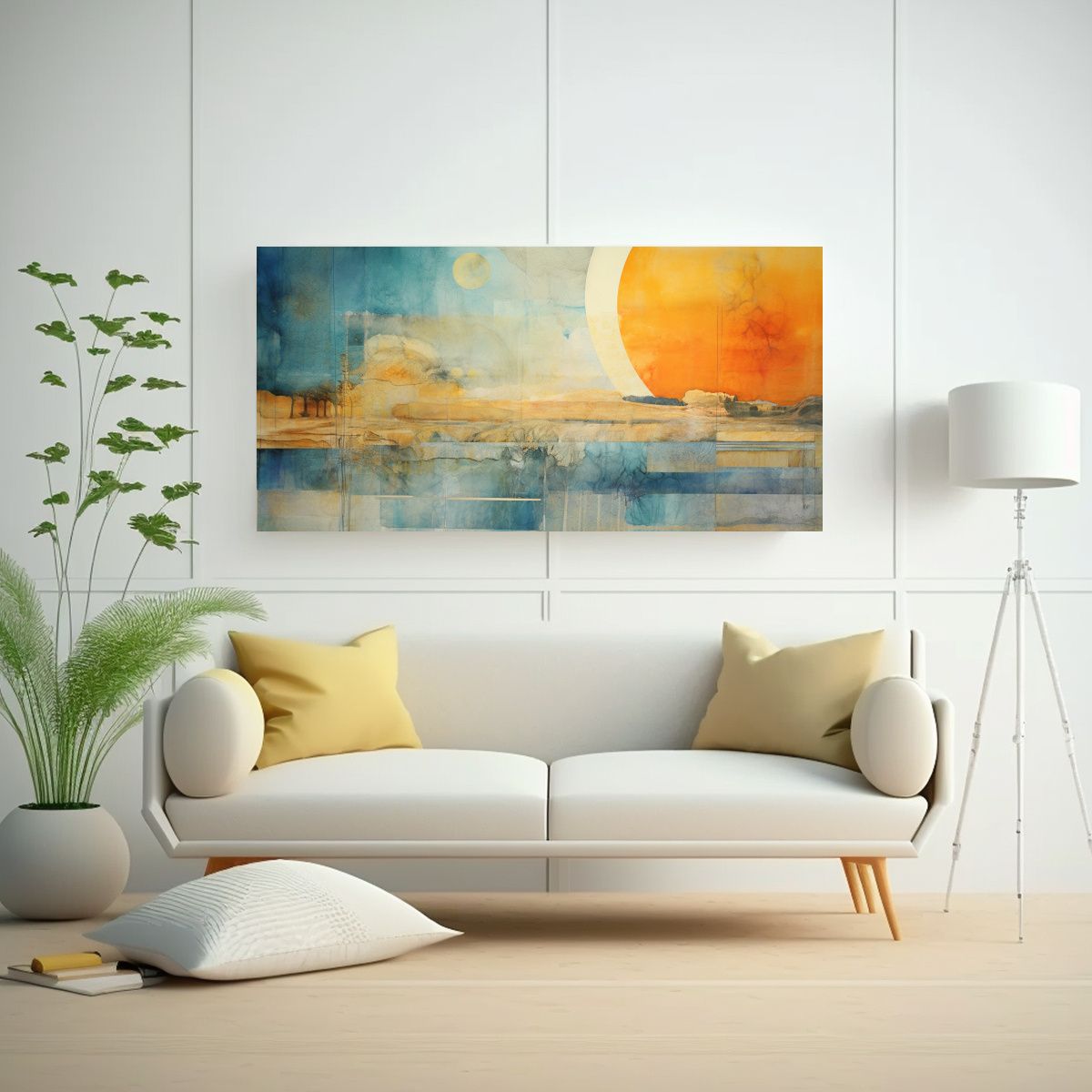 GENERICO - Cuadro De Tela Con Temática Intensa, Pintura En Naranja, Tu 160x80cm