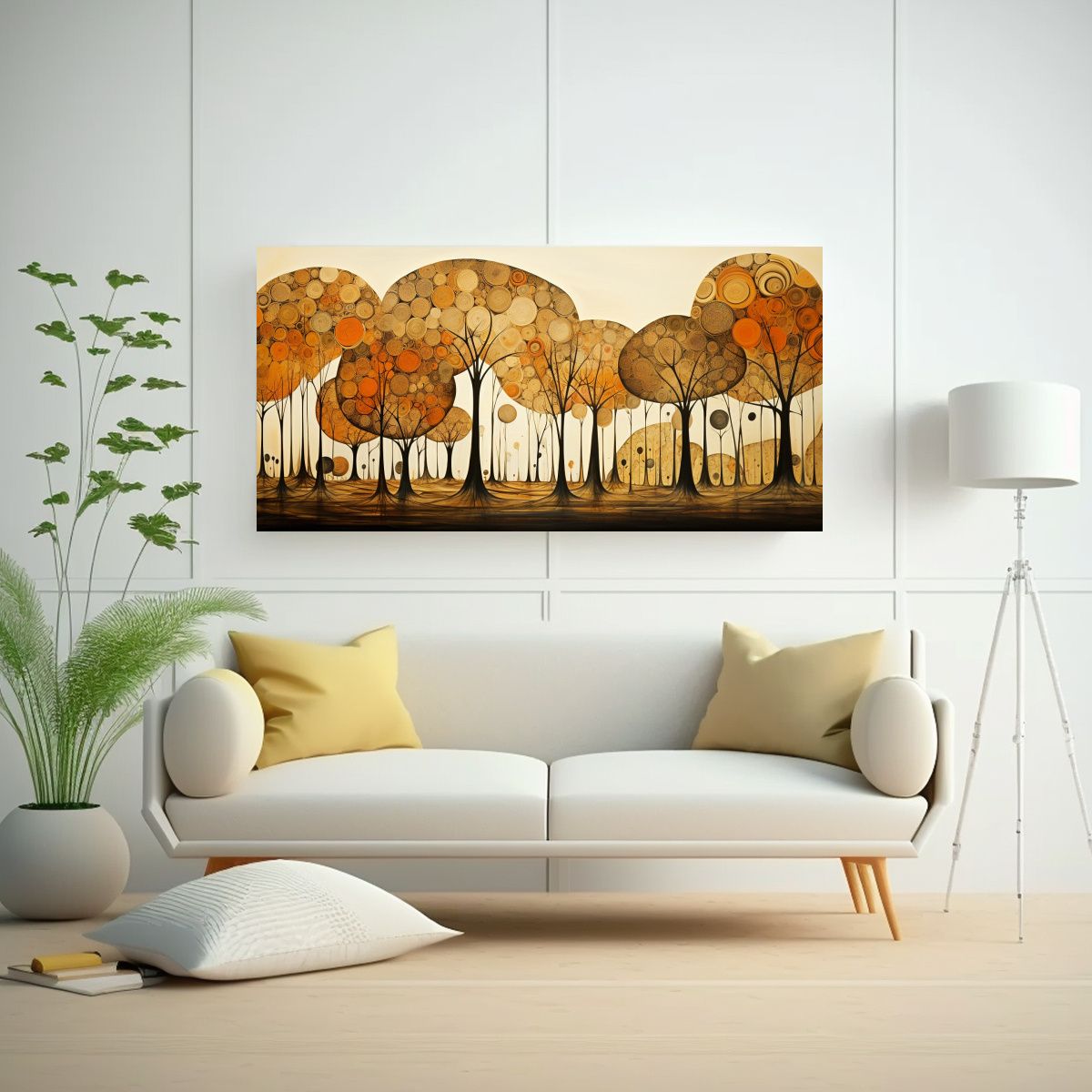 GENERICO - Cuadros Abstractos Luminosos De árboles En Arte Moderno 160x80cm