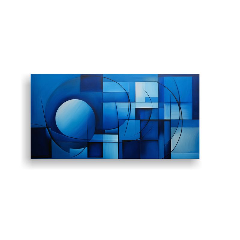 GENERICO - Cuadro Expresividad Abstracción Tonos Azules 160x80cm