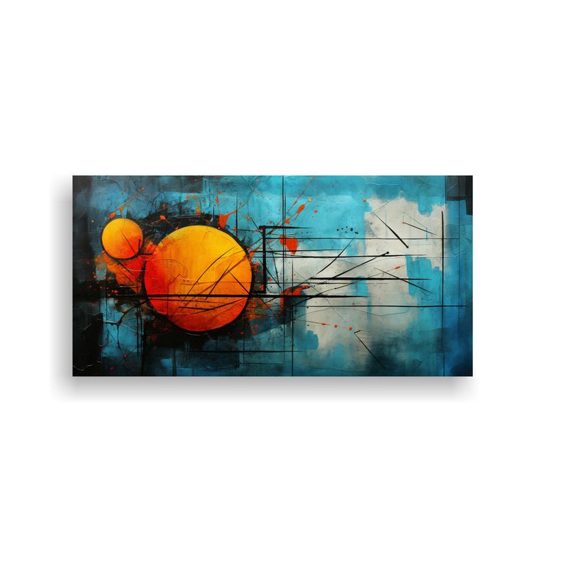 GENERICO - Pintura Abstracta Texturada En Lienzo Para Ambiente Cálido. 160x80cm
