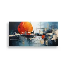 GENERICO - Cuadro Abstracto De Composición Equilibrada En Acrílico Co 160x80cm