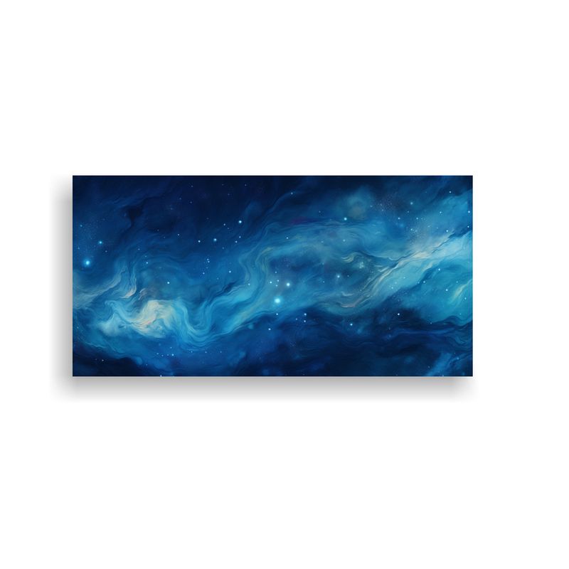 GENERICO - Pinturas Decorativas Cósmicas Abstractas En Tonos Azules Pr 160x80cm