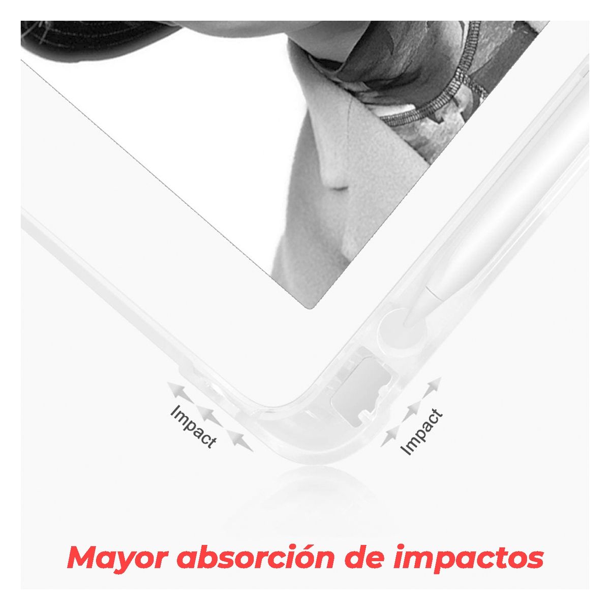 GENERICO - Funda Para Ipad Pro 12.9 (2020 / 2021) con Porta Lapiz Antigolpes