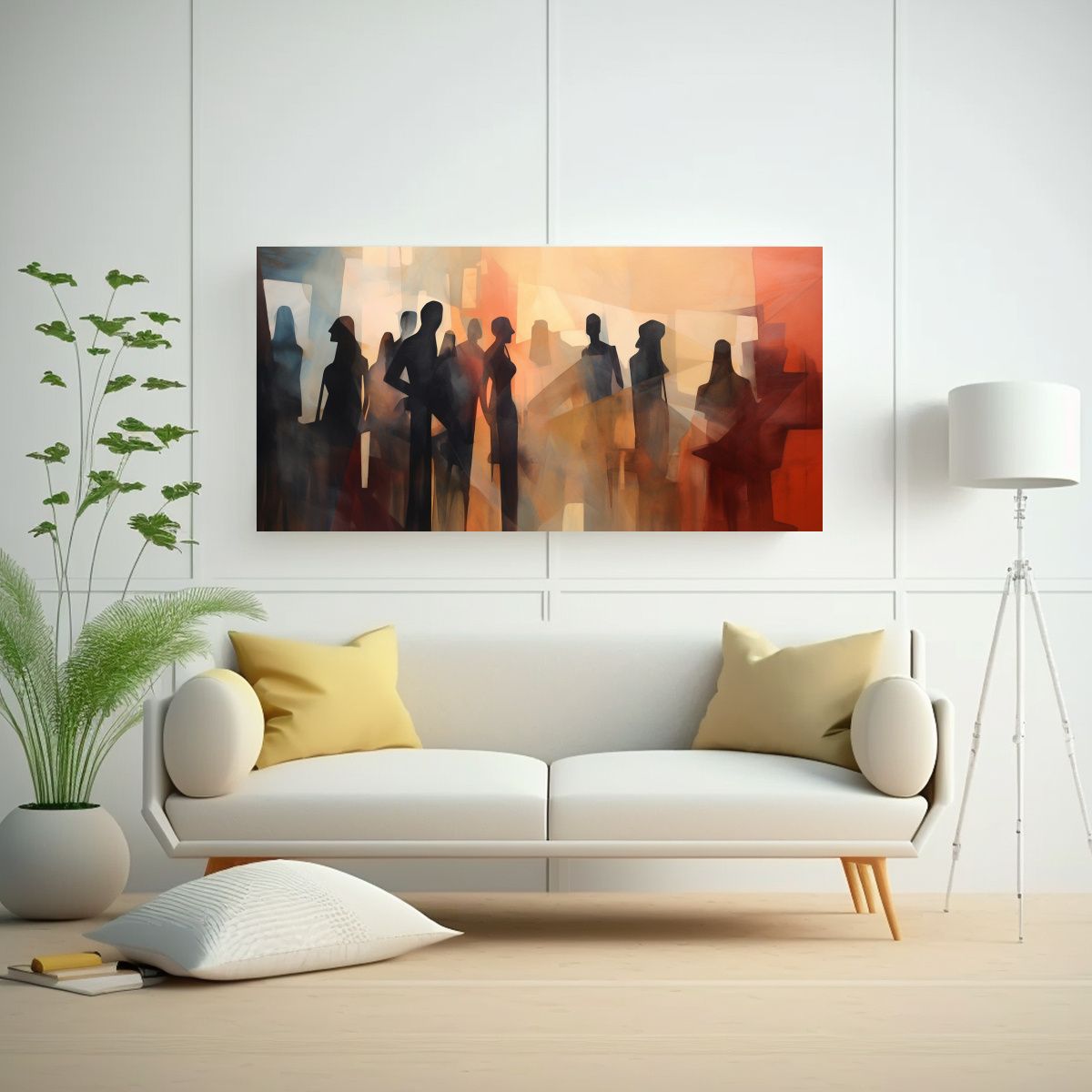 GENERICO - Pinturas Decorativas Abstractas Elusive Sombras Simétricas  160x80cm