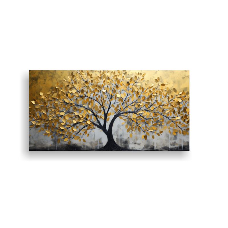 GENERICO - Cuadro Lienzo Tela Patrón Arte Urbano Intenso árbol En Dor 160x80cm