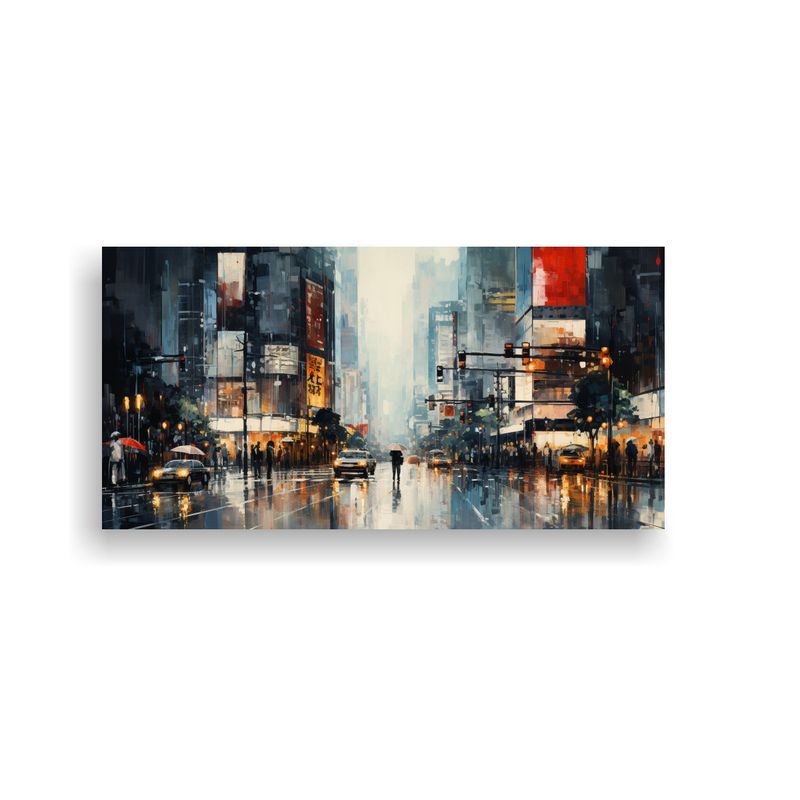 GENERICO - Cuadro Acuarela Artesanal Representación Abstracta Dinámic 160x80cm