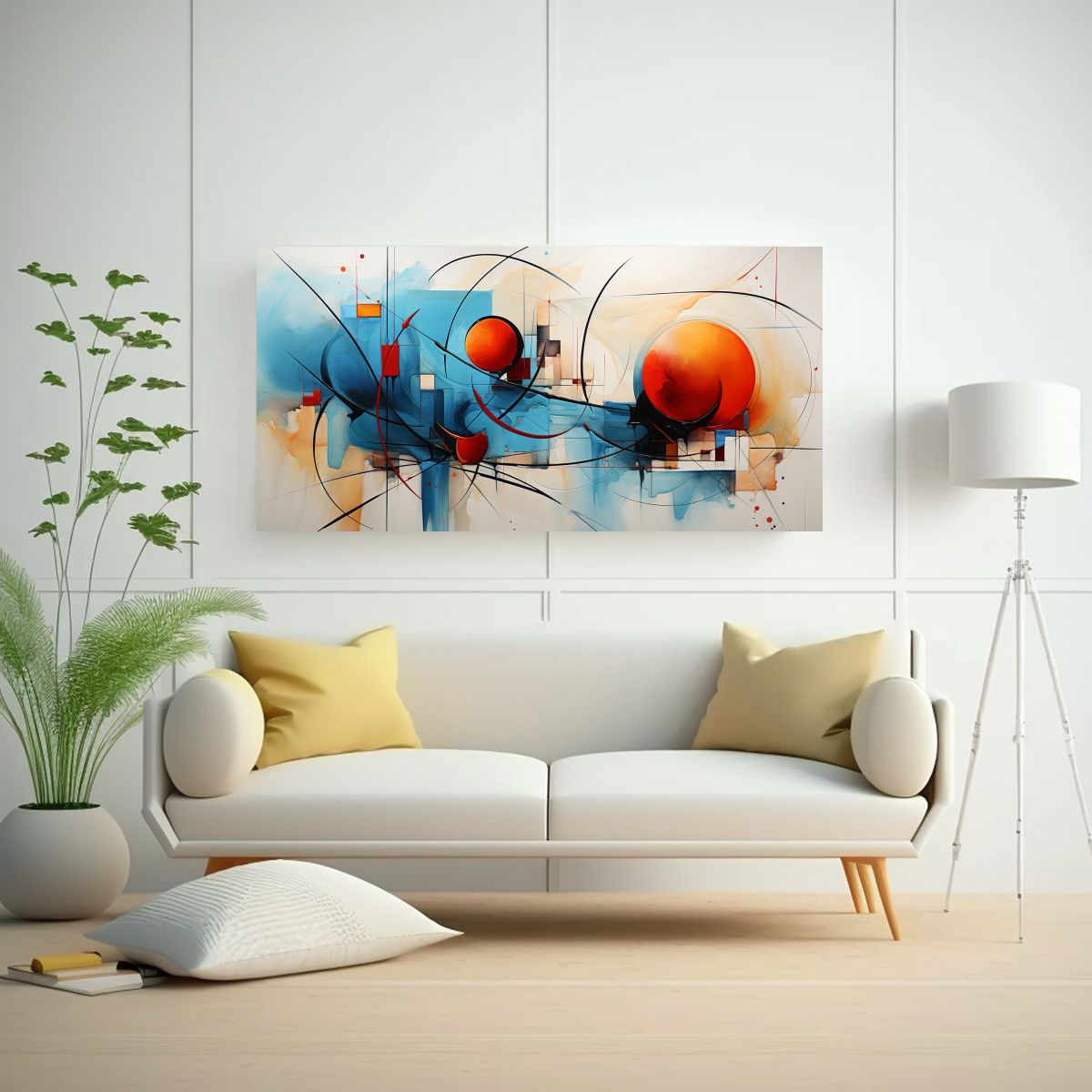 GENERICO - Pintura Abstracta Resaltada Por Pigmentos Coloridos En Lienz 160x80cm