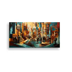 GENERICO - Cuadro De Lienzo Abstracto Con Imagen Estética De Ajetreo U 160x80cm