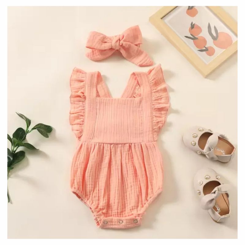 GENERICO - BODY BEBÉ NIÑA ESTILO RANITA CON LISTÓN PEQUEÑA LUZ