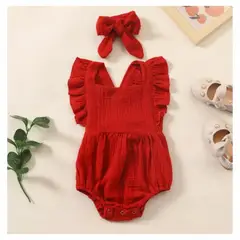 GENERICO - BODY BEBÉ NIÑA ESTILO RANITA CON LISTÓN PEQUEÑA LUZ