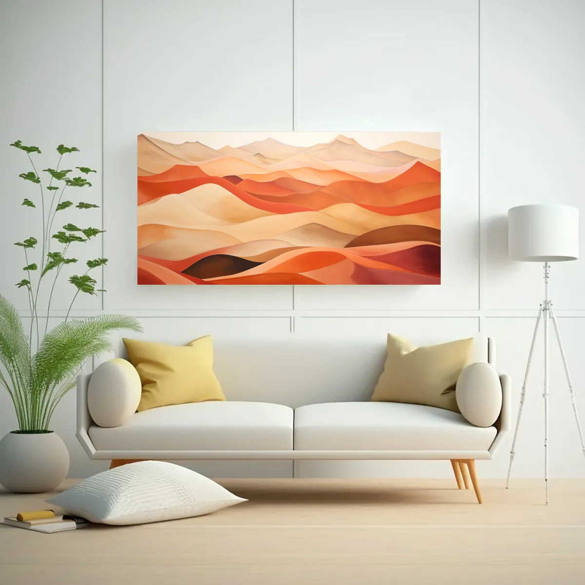 GENERICO - Paisaje Desierto Sereno En Cuadro Horizontal 160x80cm