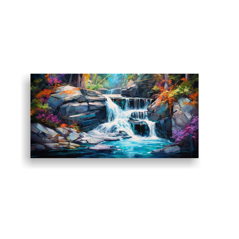 GENERICO - Cuadro Decorativo Exclusivo Retrato Abstracto De Una Cascada 160x80cm