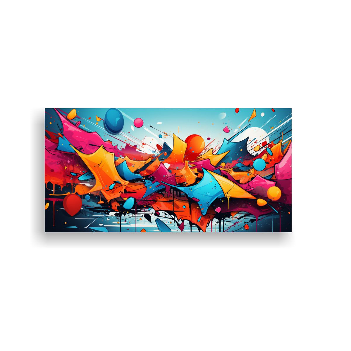 GENERICO - Pinturas Decorativas Abstractas En Estilo Popart A Todo Colo 160x80cm