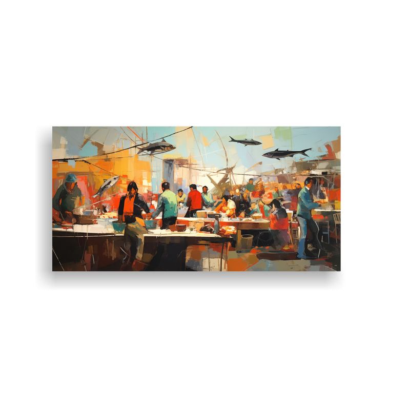 GENERICO - Pintura De Arte Abstracto: Energía Vibrante En Diseño Vita 160x80cm