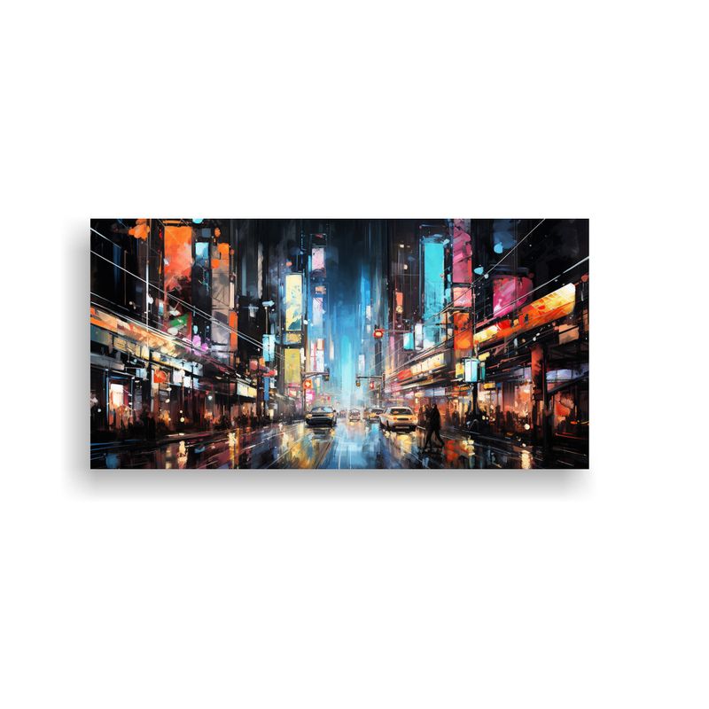 GENERICO - Pintura Decorativa Conceptual Mágica De Una Calle Abarrotad 160x80cm